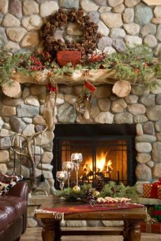 Christmas Decorating Fireplace Tips . . . Create a Cozy Cabin Hearth!