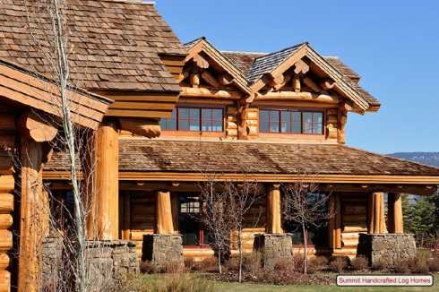 Prefab Cabins on Standout Log Homes Plans       A Majestic Mountain Home