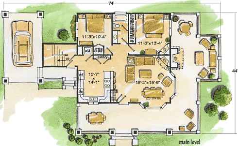 Modern Home Design Plans on Design Small Living Room On Small Cottage House Plans Small In Size