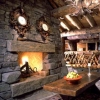 log home fireplaces