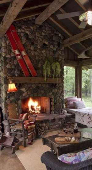 Cabin FeverHot Fireplace Designs!