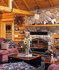 log cabin fireplace