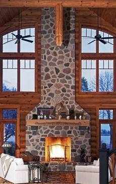 log cabin fireplace