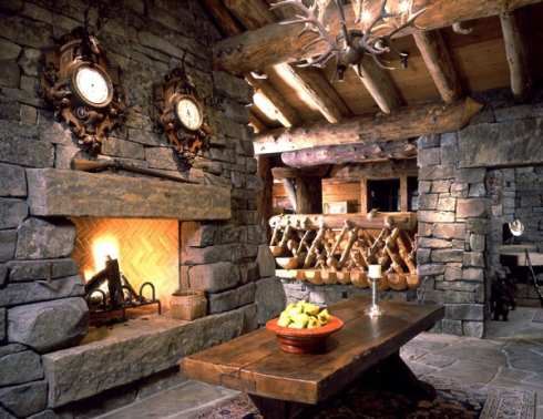 log home fireplaces