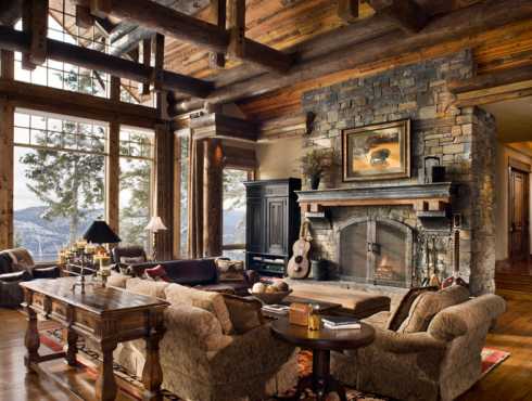 log home fireplaces