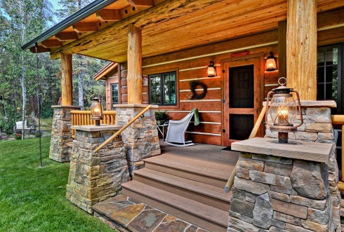log cabin porch