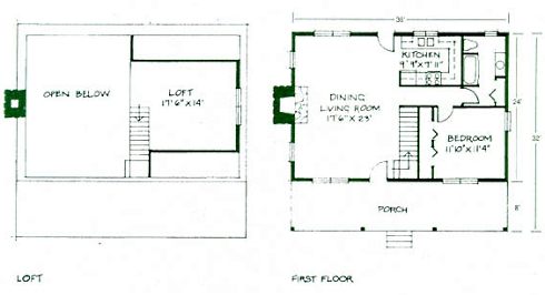 free small log cabin floor plans