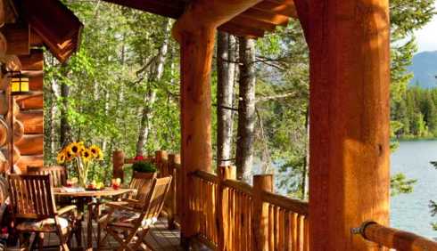 log cabin porch