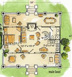 log cabin floor plan