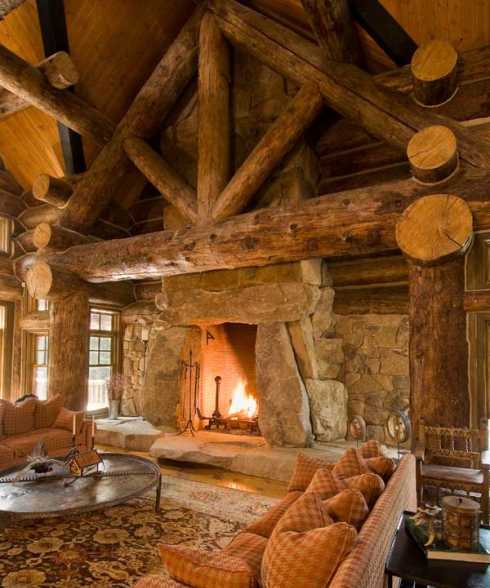 log cabin interior design