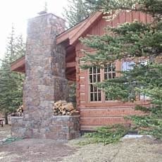 log cabin fireplace