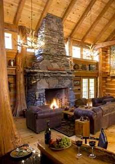 log home fireplaces