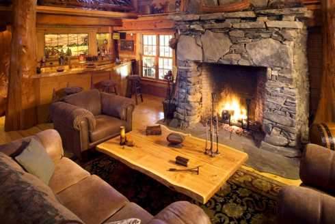 log home fireplaces