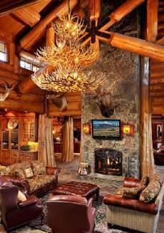 log home fireplaces