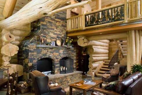 log home fireplaces