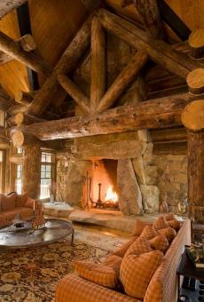 log home fireplaces