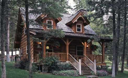 small log cabins