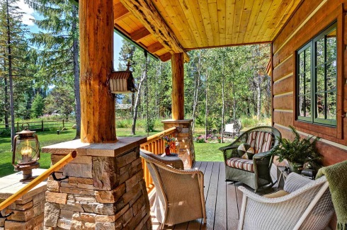 log cabin porch